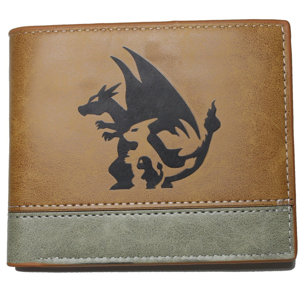 Charizard Charmeleon Charmander Men Wallet Brown Trifold