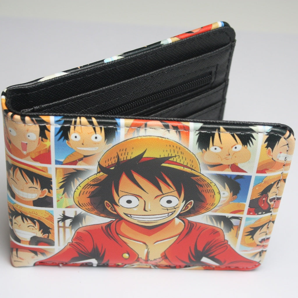 One Piece Luffy Men Wallet Anime Bifold Coins