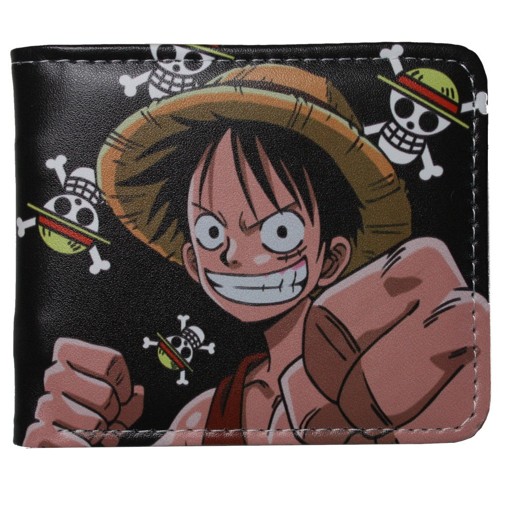 One Piece Luffy Men Wallet Anime Bifold Coins