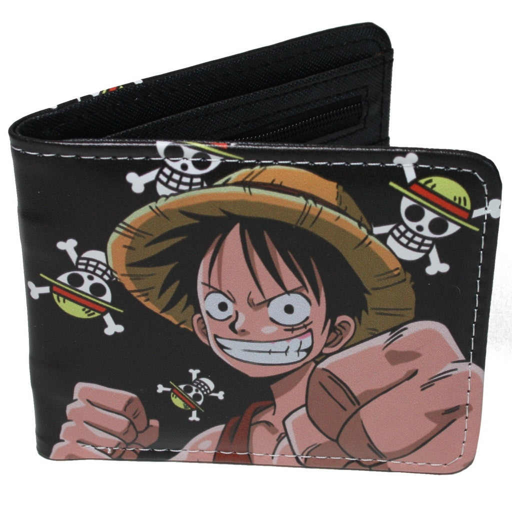 One Piece Luffy Men Wallet Anime Bifold Coins