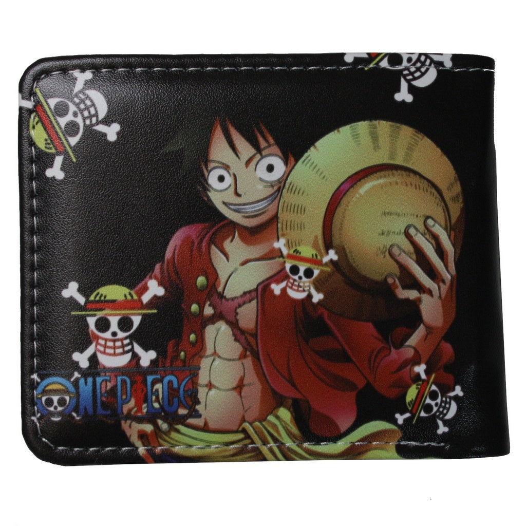 One Piece Luffy Men Wallet Anime Bifold Coins