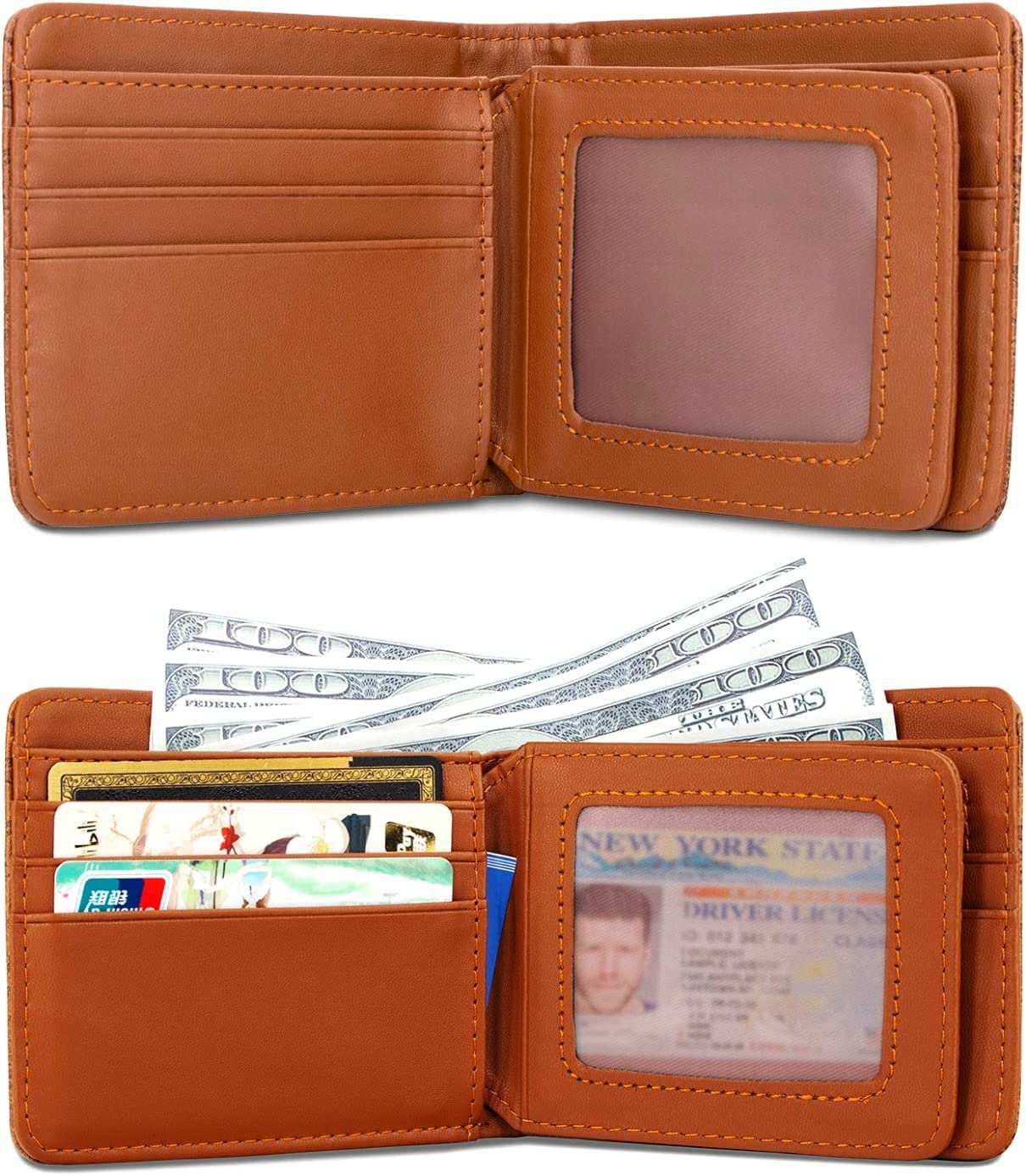 One Piece Luffy Men Wallet Brown Anime Trifold