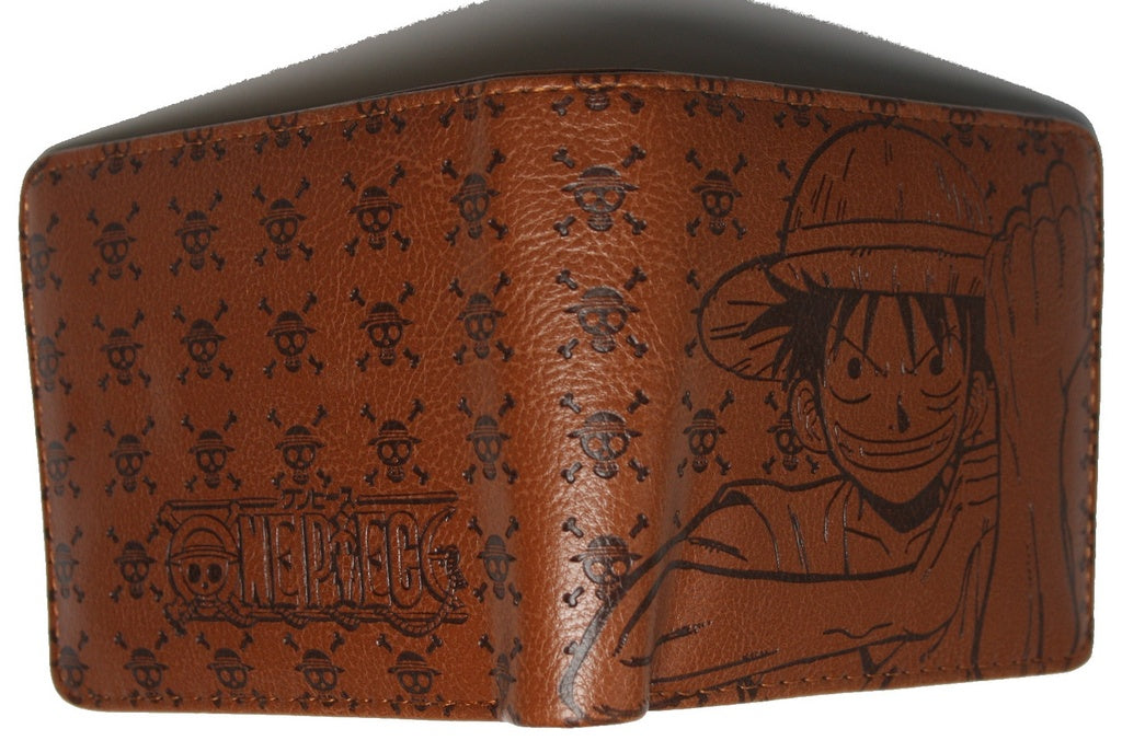 One Piece Luffy D Monkey Men Wallet Brown Anime Trifold