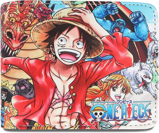 One Piece Luffy Men Wallet Anime Bifold Coins Cards Notes Holder-Clothes, Shoes & Accessories:Men:Men's Accessories:Wallets-Brian and Mary accessories