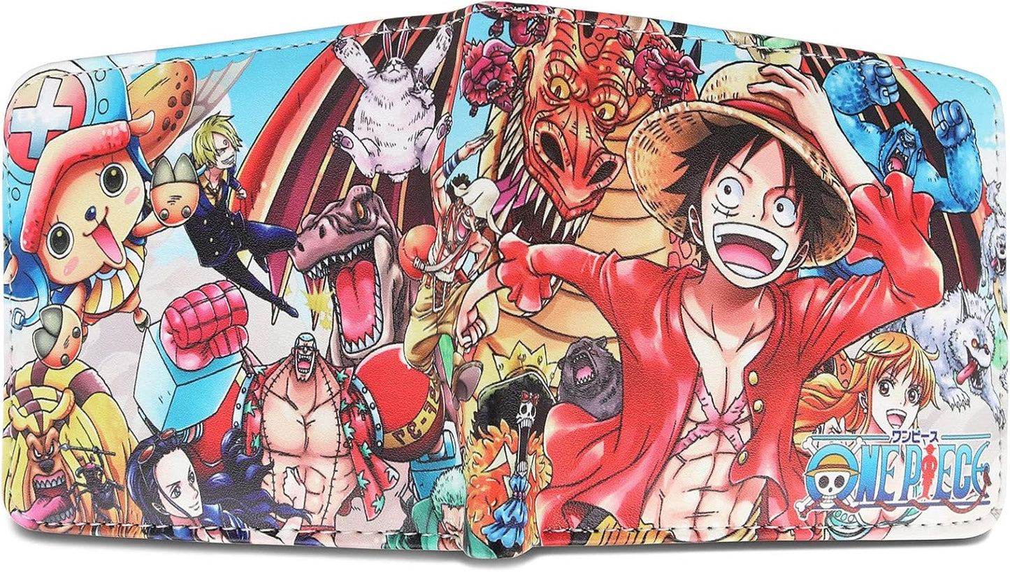 One Piece Luffy Men Wallet Anime Bifold Coins Cards Notes Holder-Clothes, Shoes & Accessories:Men:Men's Accessories:Wallets-Brian and Mary accessories