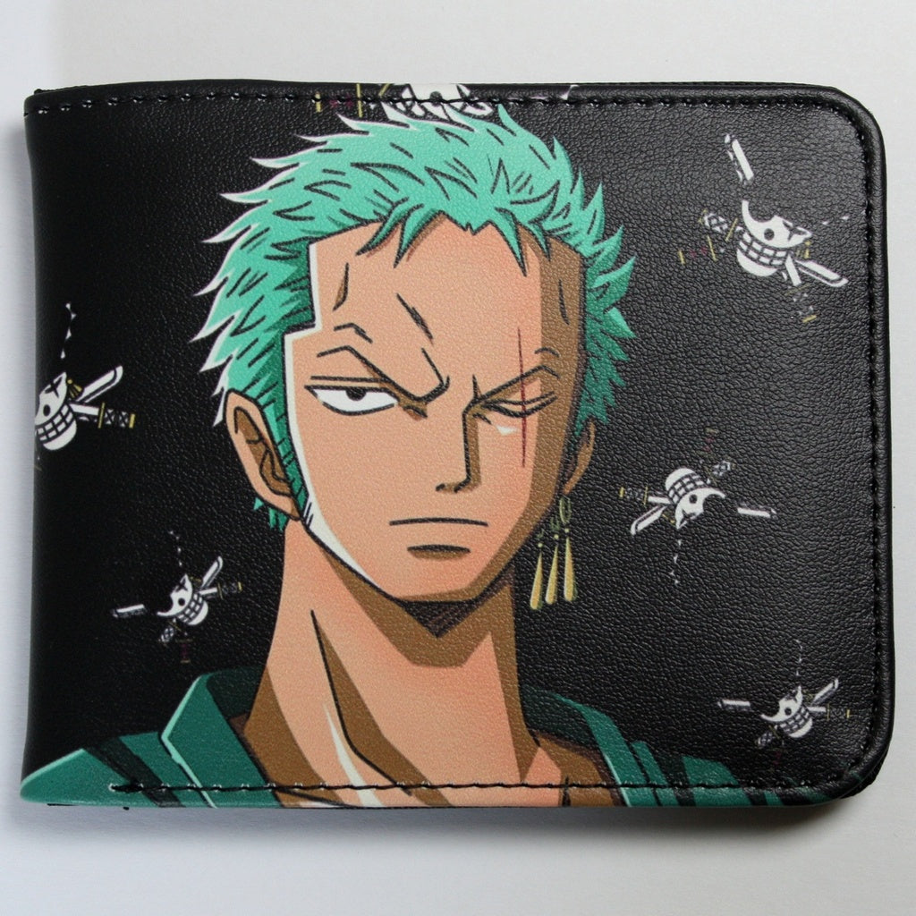 One Piece Roronoa Zoro Men Wallet Anime Bifold Coins