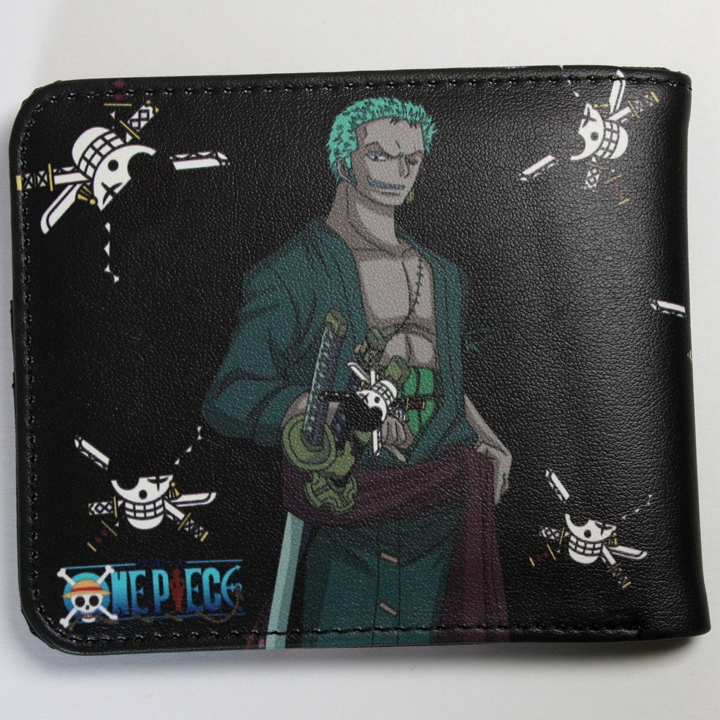 One Piece Roronoa Zoro Men Wallet Anime Bifold Coins