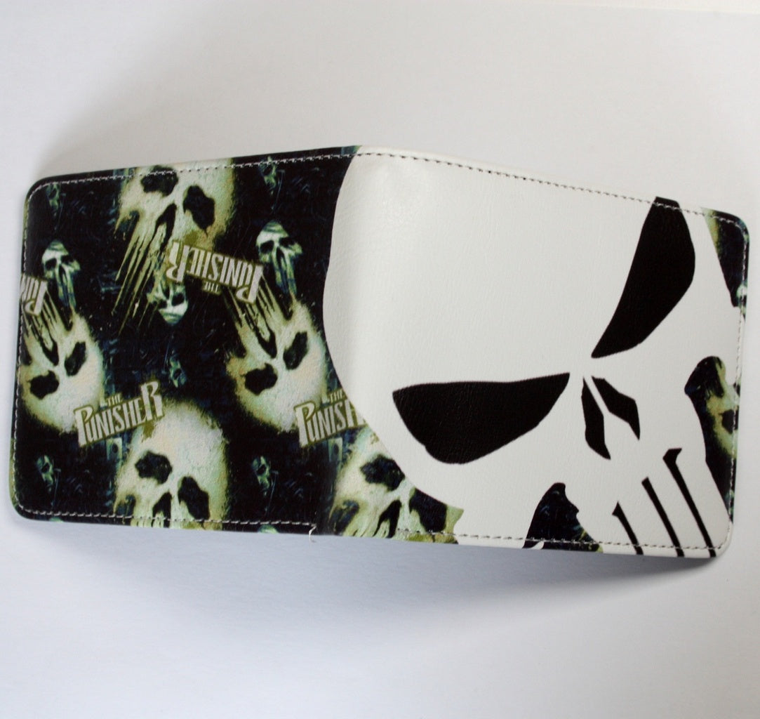 Punisher Skull Men Wallet Heroes Coins Cards Bifold