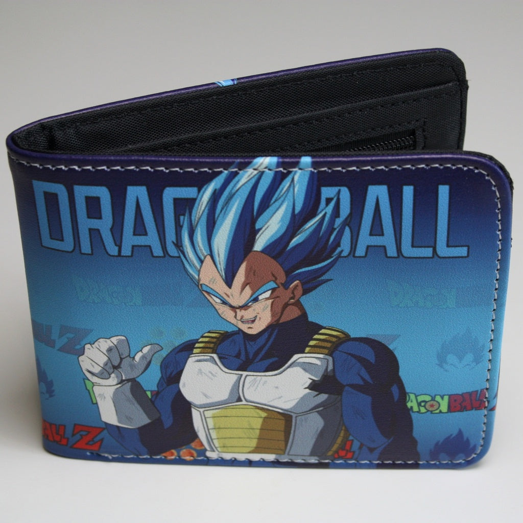 Dragon Ball Z Anime Saiyan Vegeta Men Wallet Bifold Blue Cards Notes Coins