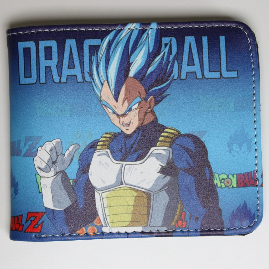 Dragon Ball Z Anime Saiyan Vegeta Men Wallet Bifold Blue Cards Notes Coins