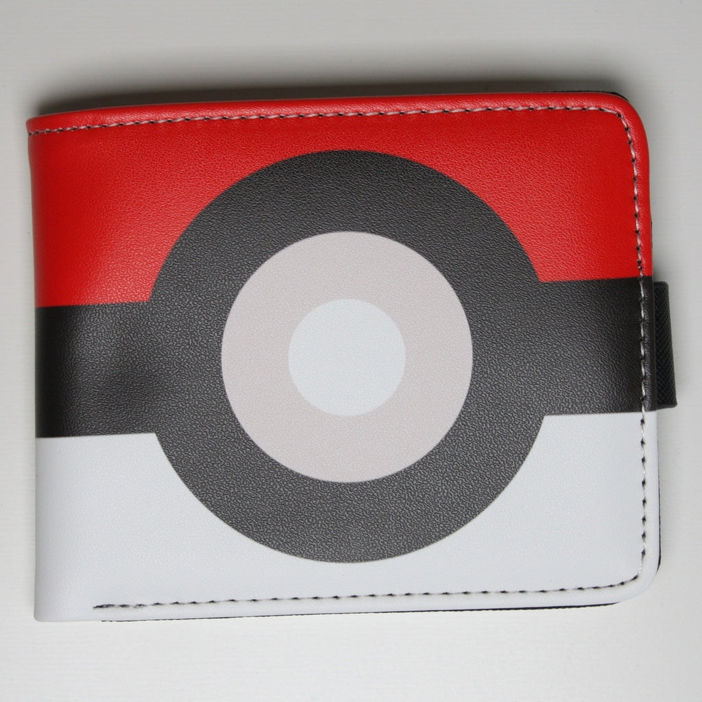 Pokeball Men Wallet Red White Coins Cards Notes