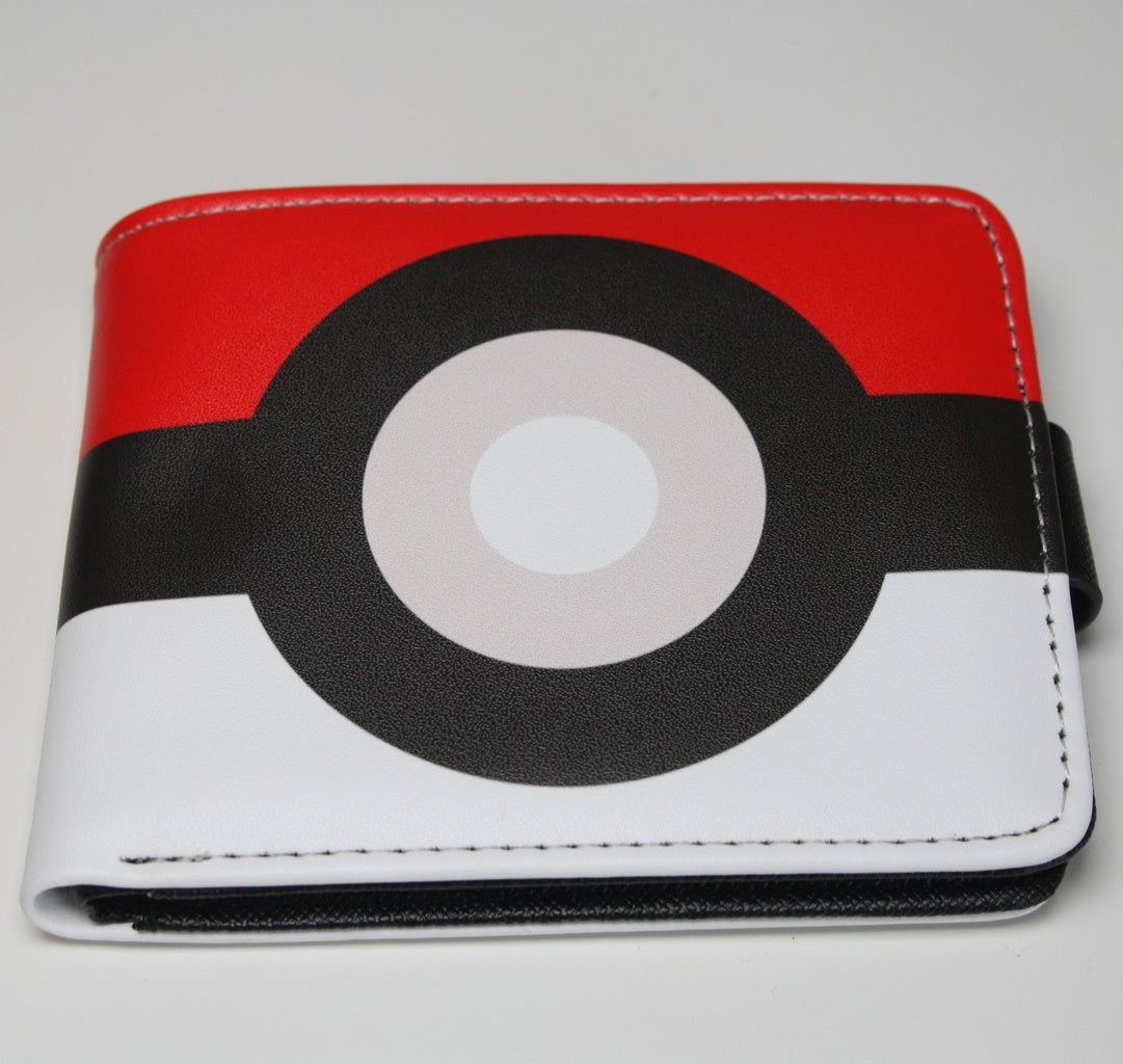 Pokeball Men Wallet Red White Coins Cards Notes