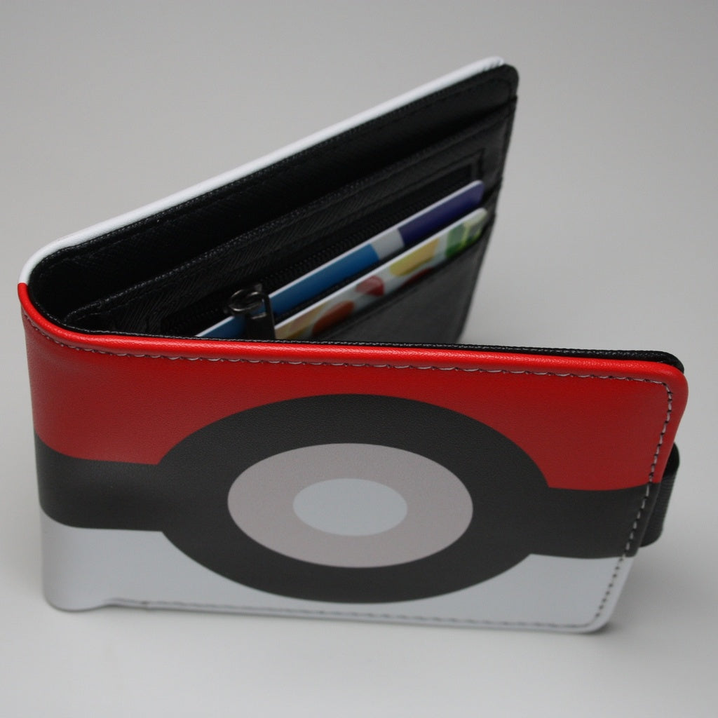 Pokeball Men Wallet Red White Coins Cards Notes