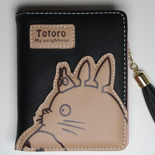 My Neighbor Totoro Black Purse Small Purse Women Girl Lady Zip