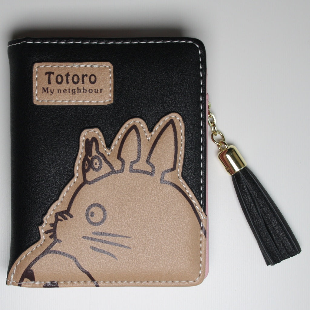 My Neighbor Totoro Black Small Purse Women Girl Lady Zip