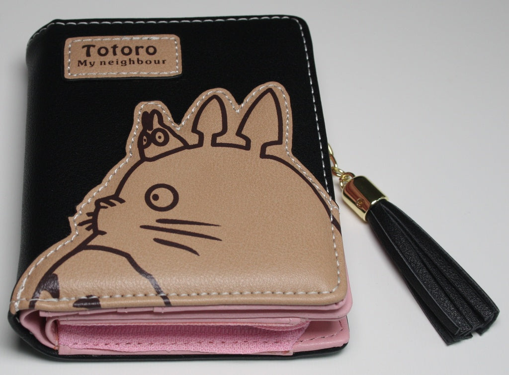 My Neighbor Totoro Black Small Purse Women Girl Lady Zip