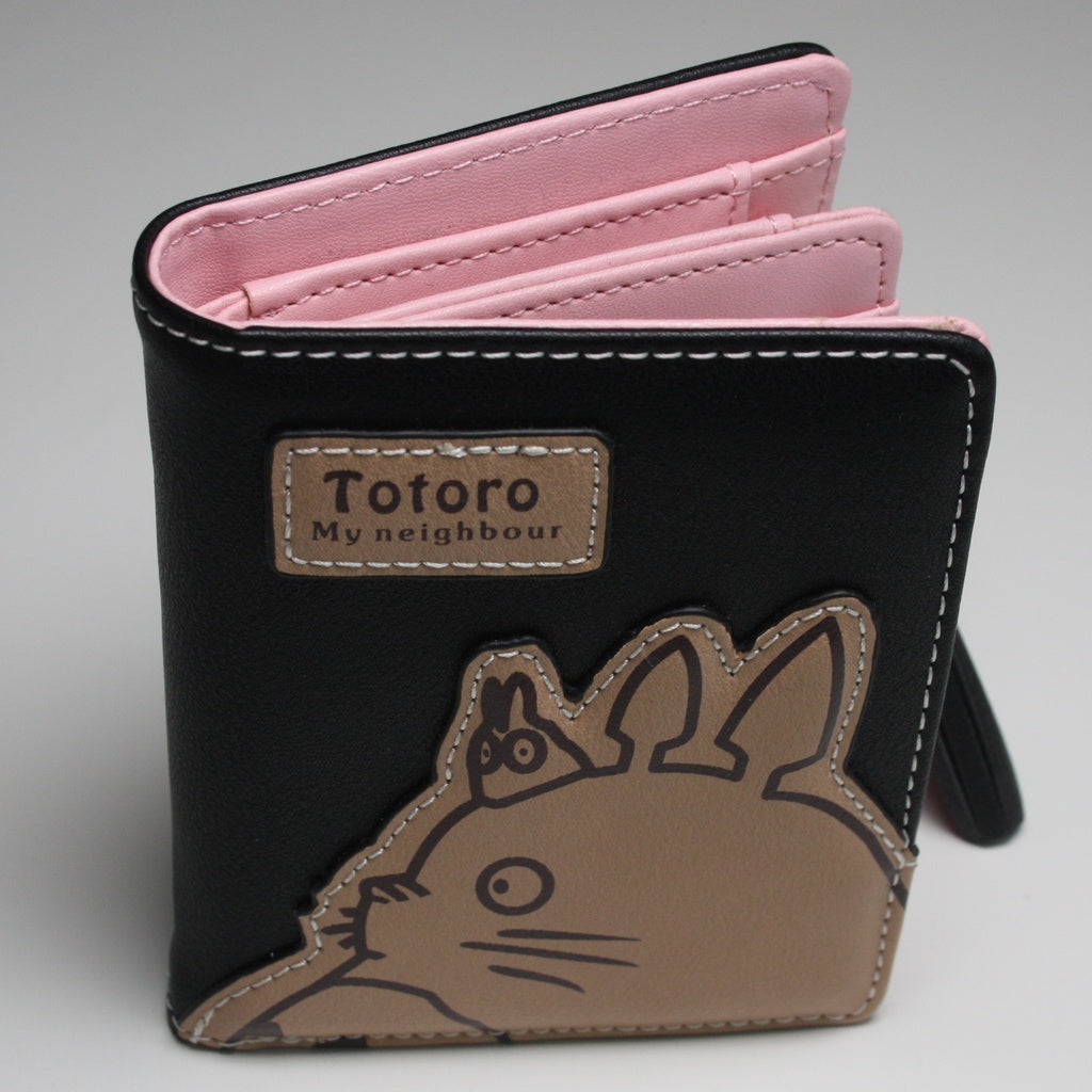 My Neighbor Totoro Black Small Purse Women Girl Lady Zip