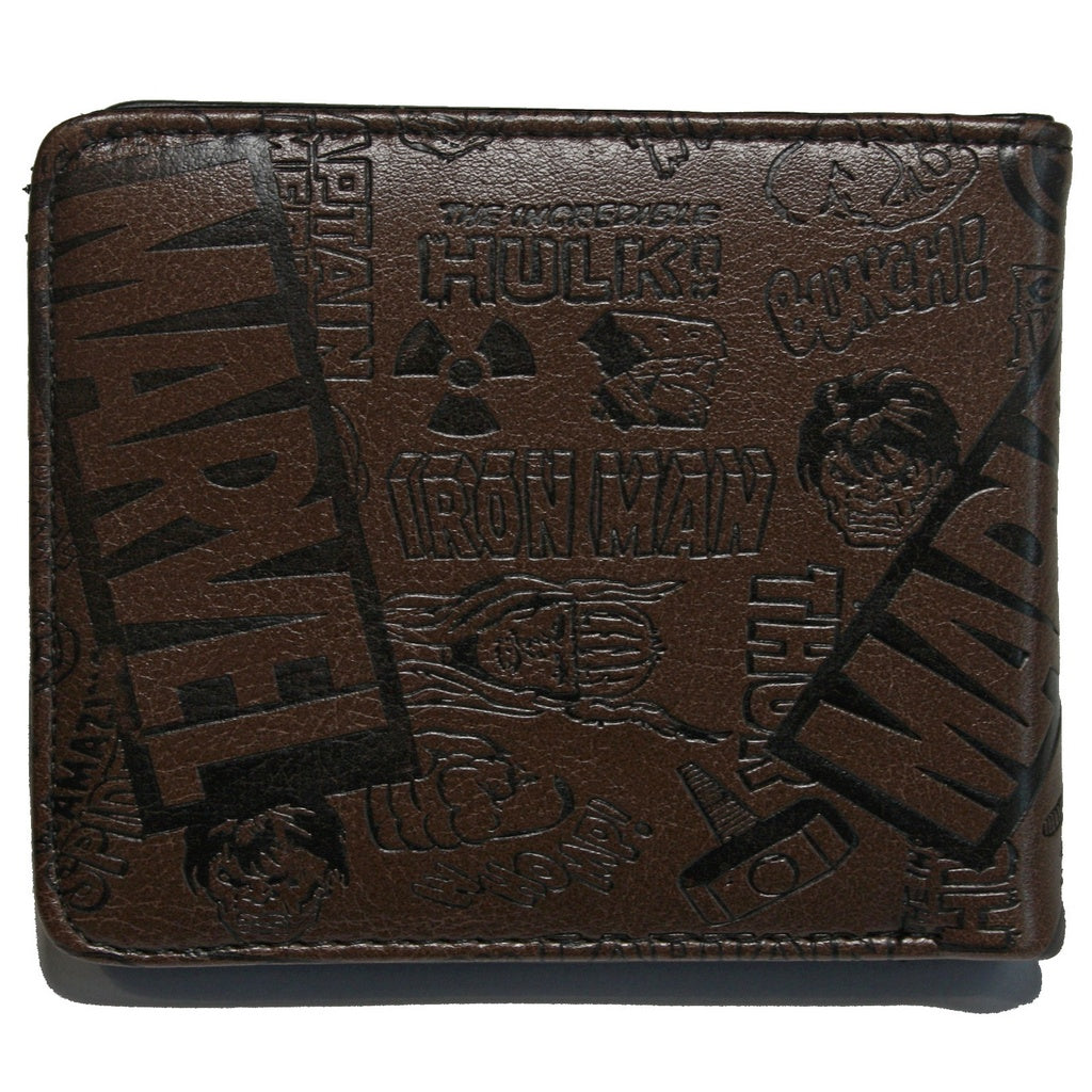 Comics Men Wallet Heroes Trifold Dark Brown Coins Cards