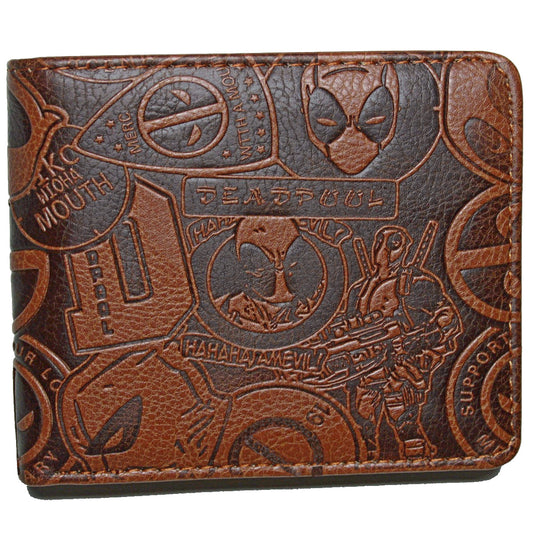 Men Wallet Deadpool Comics Heroes Brown Embossed Faux Leather Coins Cards-Clothes, Shoes & Accessories:Men:Men's Accessories:Wallets-Brian and Mary accessories