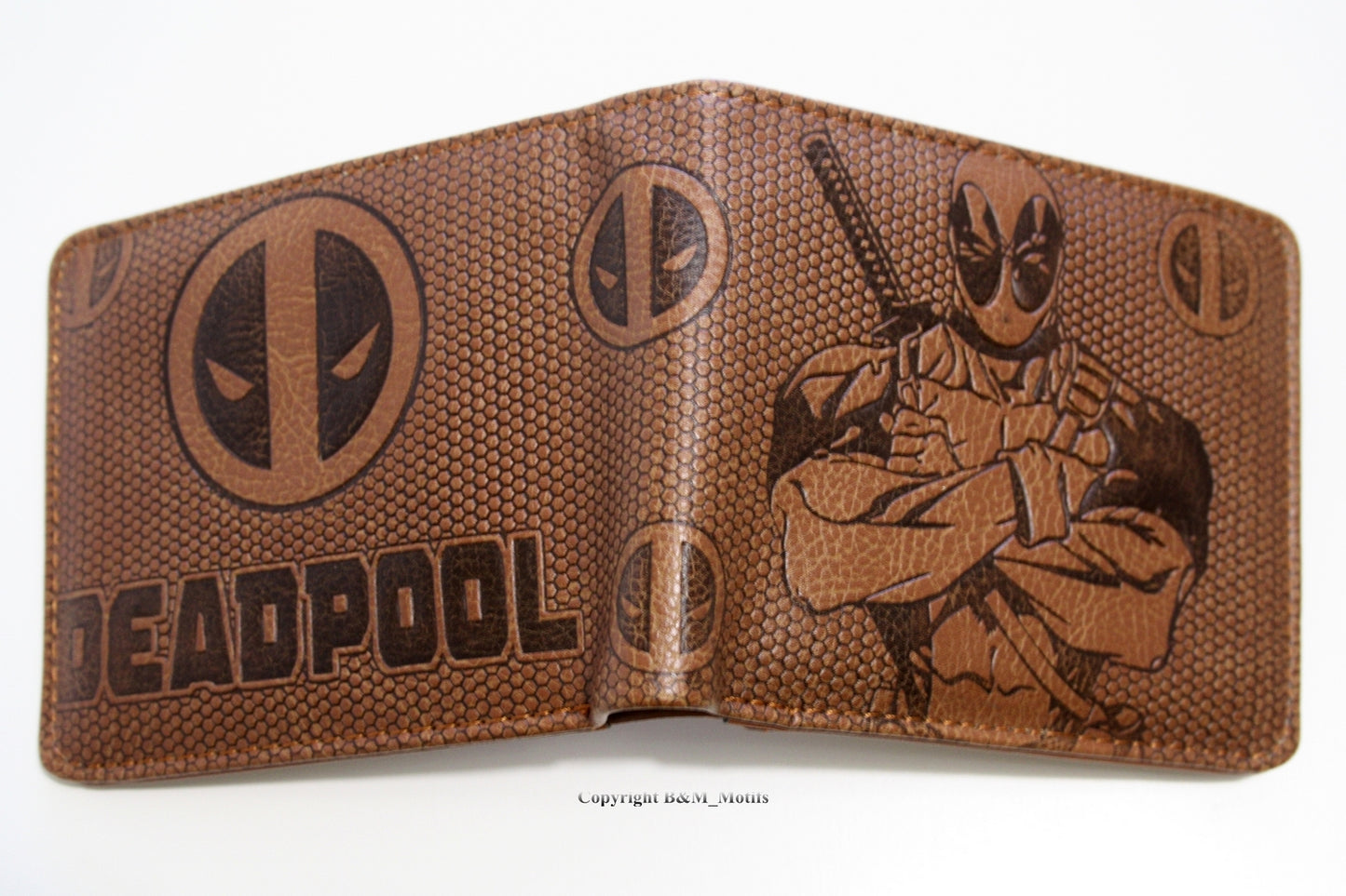 Deadpool Wallet Comics Heroes Men Brown Faux Leather Coins Cards