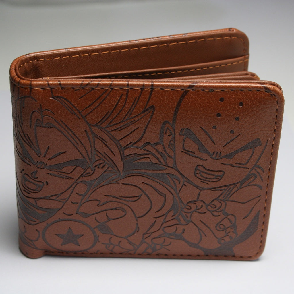 Goku Krillin Master Roshi Dragon Ball Z Men Wallet Anime Super Saiyan Brown Coins Cards Notes-Clothes, Shoes & Accessories:Men:Men's Accessories:Wallets-Brian and Mary accessories