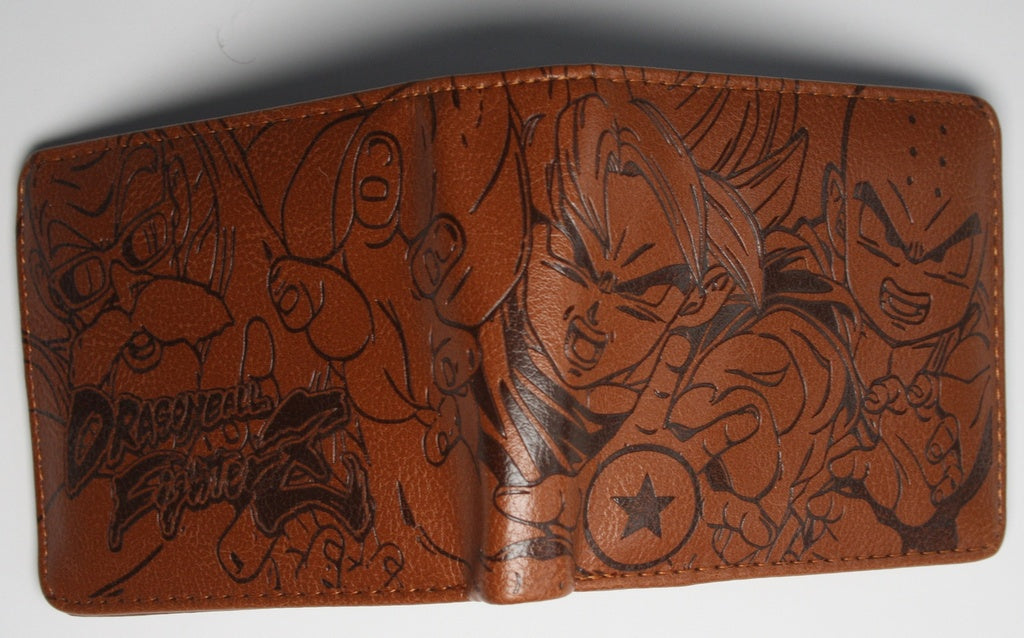 Goku Krillin Master Roshi Dragon Ball Z Men Wallet Anime Super Saiyan Brown Coins Cards Notes