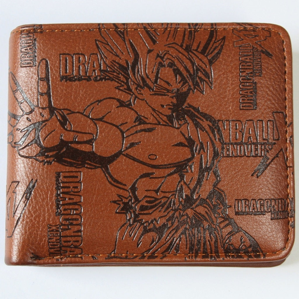 Dragon Ball Xenoverse Anime Goku Super Saiyan Men Wallet Brown Coins Cards Notes