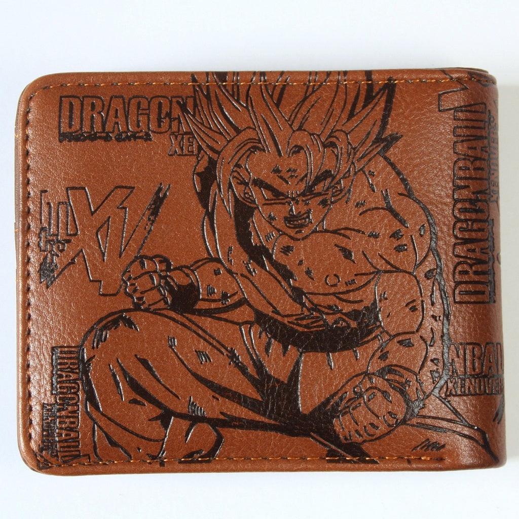 Dragon Ball Xenoverse Anime Goku Super Saiyan Men Wallet Brown Coins Cards Notes