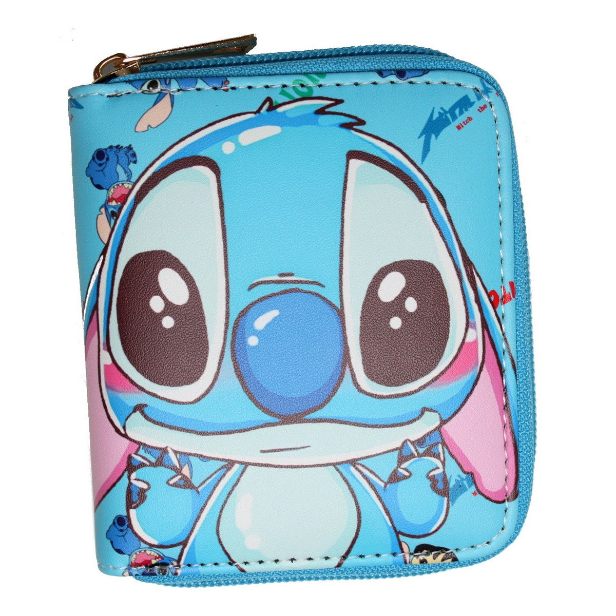 Stitch Small Purse Ohana Women Girl Blue Zip-Clothes, Shoes & Accessories:Women:Women's Accessories:Purses & Wallets-Brian and Mary accessories