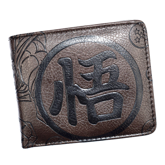 Dragon Ball Z Anime Son Goku Saiyan Kanji Men Wallet Dark Brown Coins Cards Notes MWALY780