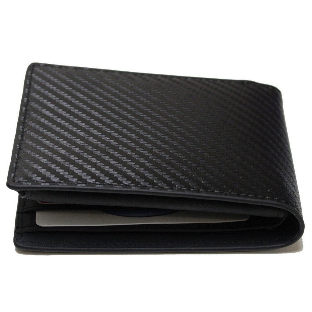 RFID Blocking Wallet Mens, Bifold Wallet, Flip Wallet, Spacious Bifold Wallet, 2 ID Windows Superfine Carbon Fiber Genuine Leather-Clothes, Shoes & Accessories:Men:Men's Accessories:Wallets-Brian and Mary accessories