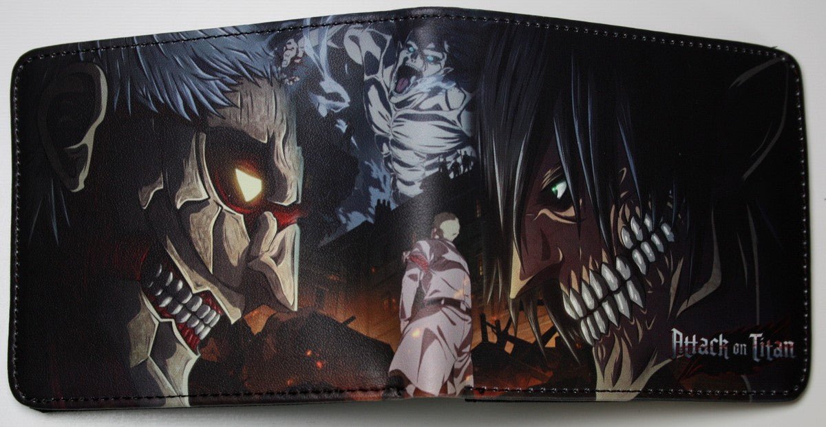 Attack on Titan Men Wallet Eren Reiner Titan Anime Bifold Coins Cards Notes Holder MWAL0411