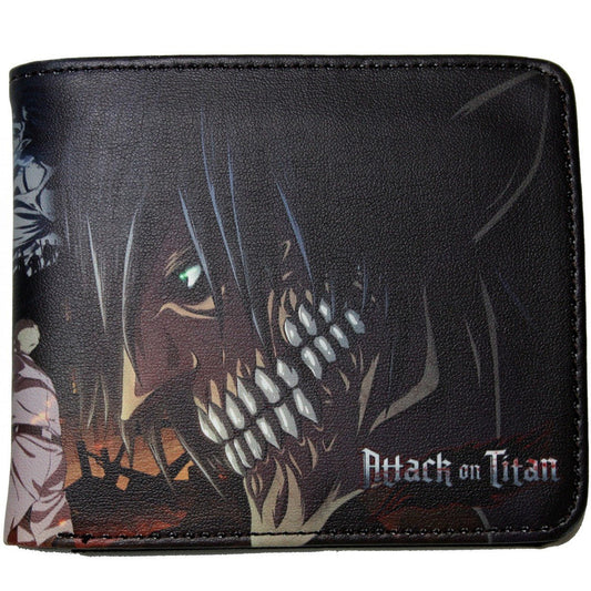 Attack on Titan Men Wallet Eren Reiner Titan Anime Bifold Coins Cards Notes Holder MWAL0411