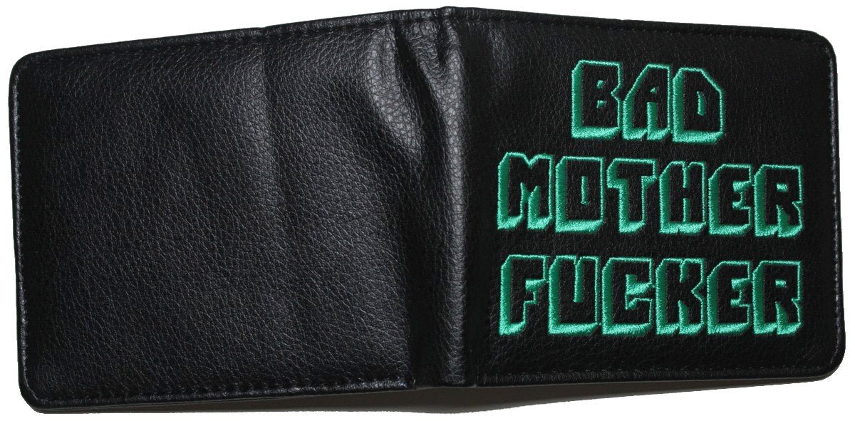 BAD MOTHER F***ER Pulp Fiction Bifold Black Green Men Wallet Coins Cards MWALQ381