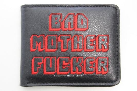 BAD MOTHER F***ER Pulp Fiction Bifold Black Red Men Wallet Coins Cards Notes MWAL0111