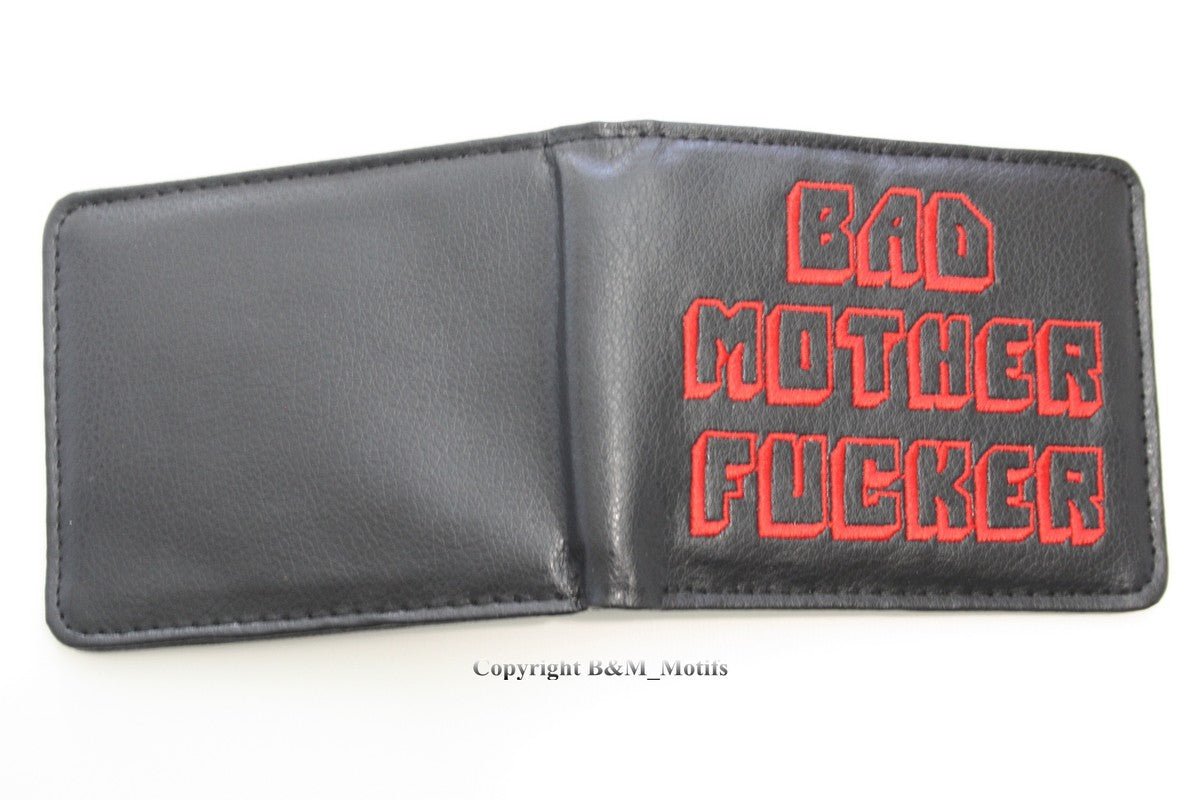 BAD MOTHER F***ER Pulp Fiction Bifold Black Red Men Wallet Coins Cards Notes MWAL0111