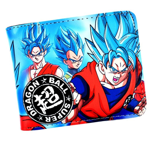 Dragon Ball Super Men Wallet Anime Goku Vegeta Super Saiyan 5 Blue Coins Cards Notes-#MWAL0109