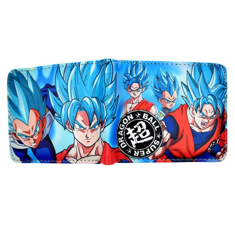 Dragon Ball Super Men Wallet Anime Goku Vegeta Super Saiyan 5 Blue Coins Cards Notes MWAL0109