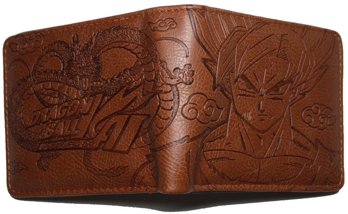 Dragon Ball Z Anime Goku Super Saiyan Men Wallet Brown Coins Cards Notes MWAL0122