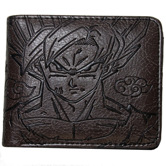 Dragon Ball Z Anime Goku Super Saiyan Men Wallet Dark Brown Coins Cards Notes MWAL0129