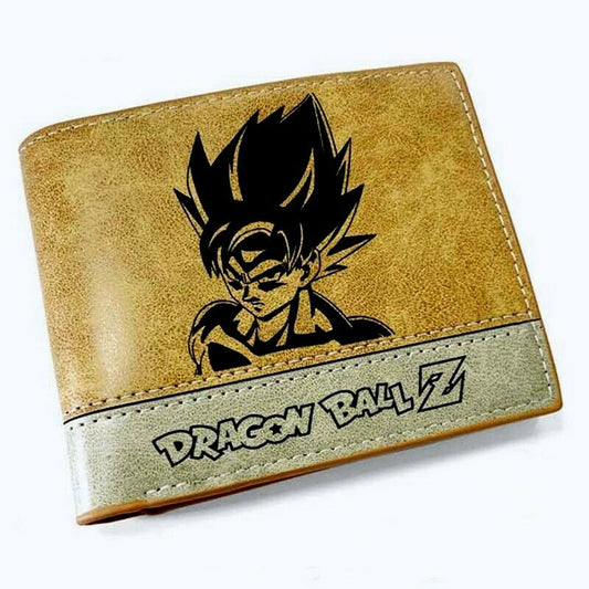 Dragon Ball Z Anime Goku Super Saiyan Men Wallet Brown Cards Notes-#MWAL0119