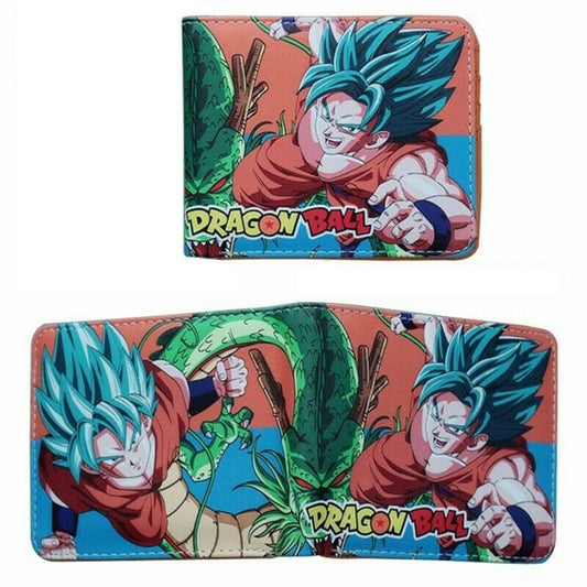 Dragon Ball Z Anime Son Goku Super Saiyan 5 Blue Men Wallet Coins Cards Notes-#MWAL0132