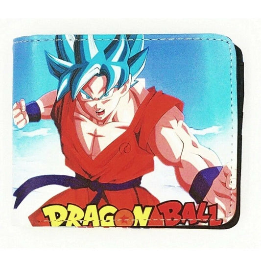 Dragon Ball Z Men Wallet Goku Super Saiyan 5 Blue Anime Coins Cards Notes-#MWAL0114