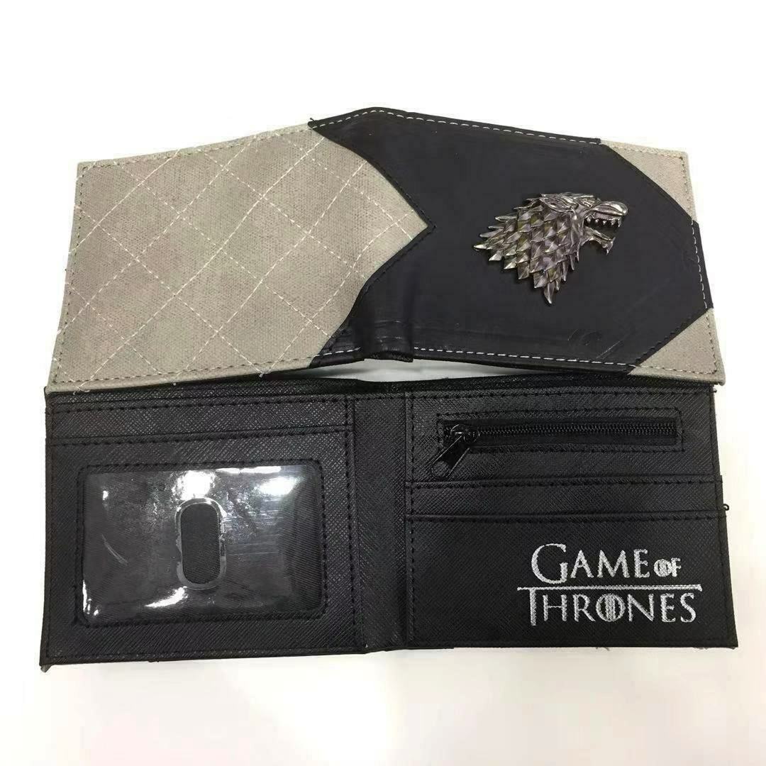 Game Of Thrones House Stark Winter Is Coming Dire Wolf Men Wallet Coins Cards Notes MWAL0176