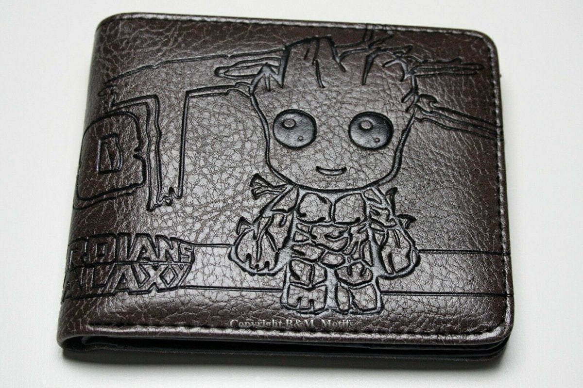 Marvel Comics Men Wallet Groot Guardians Of The Galaxy Brown Coins Cards Holder MWAL0290