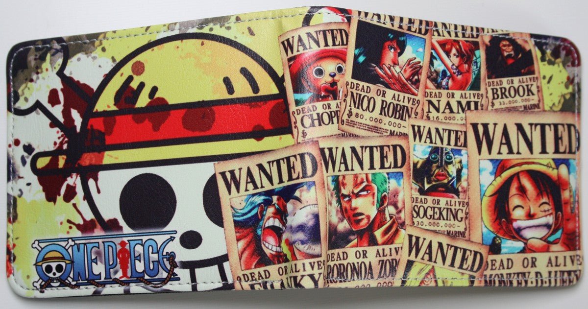 One Piece Luffy Bounty Men Wallet Anime Bifold Coins Cards Notes Holder MWAL0418