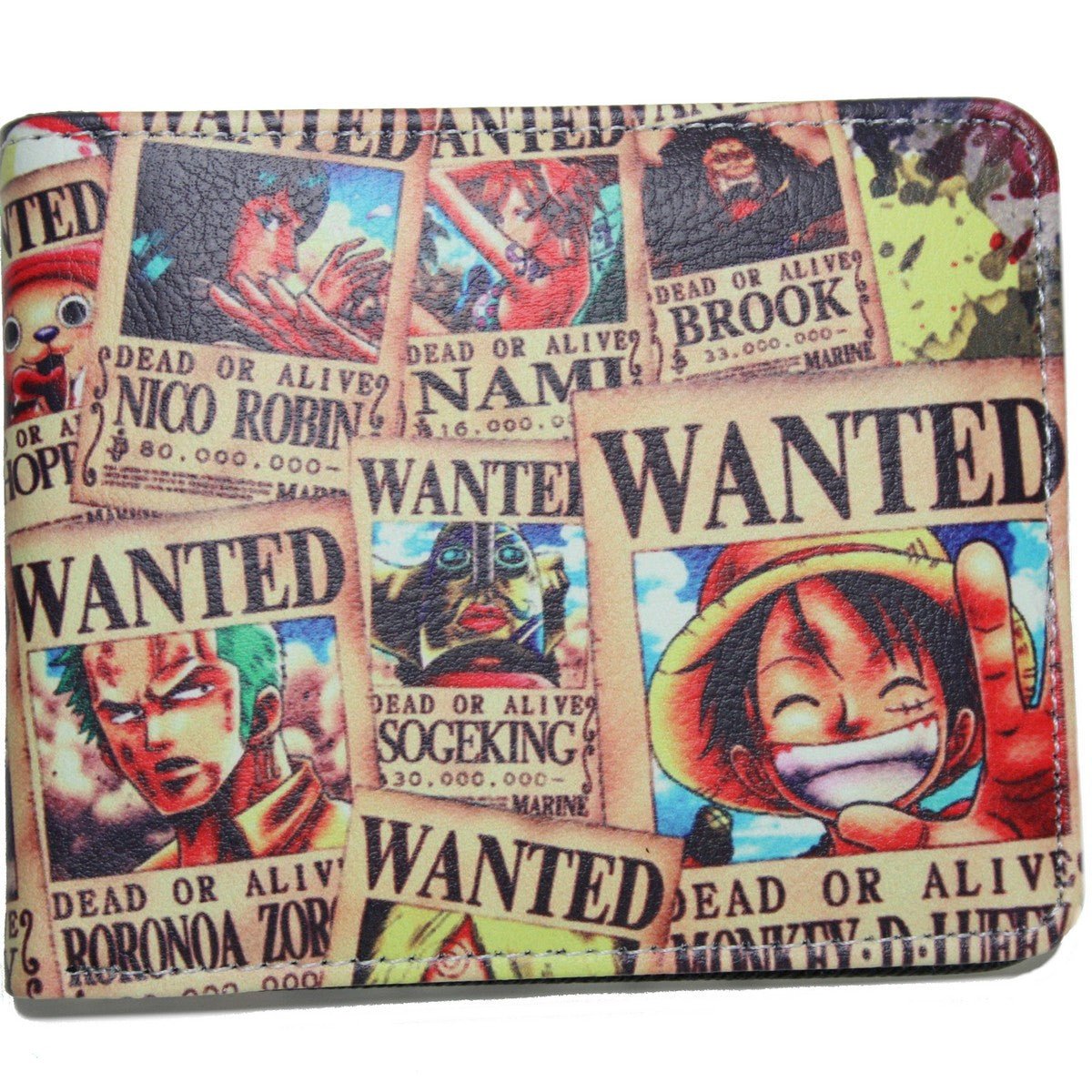 One Piece Luffy Bounty Men Wallet Anime Bifold Coins Cards Notes Holder MWAL0418