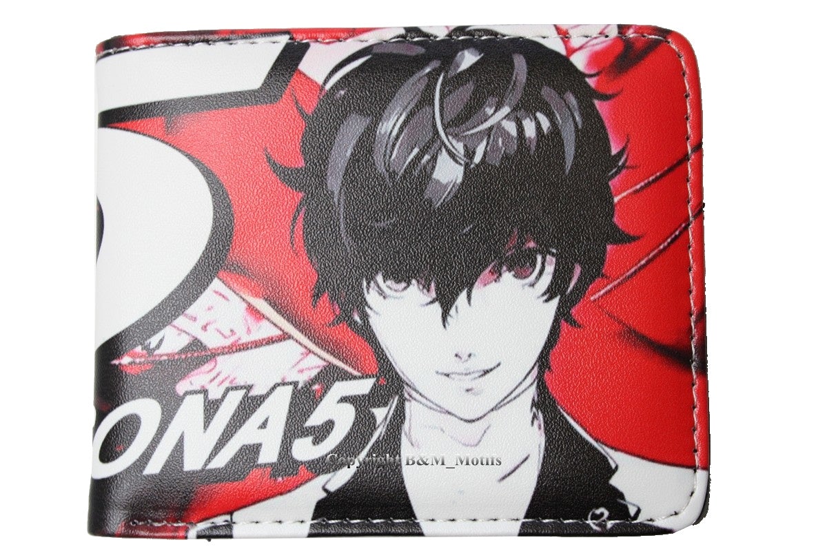 Persona 5 Game Men Wallet Faux Leather Coins Pocket Cards Notes Holder-#MWAL0479