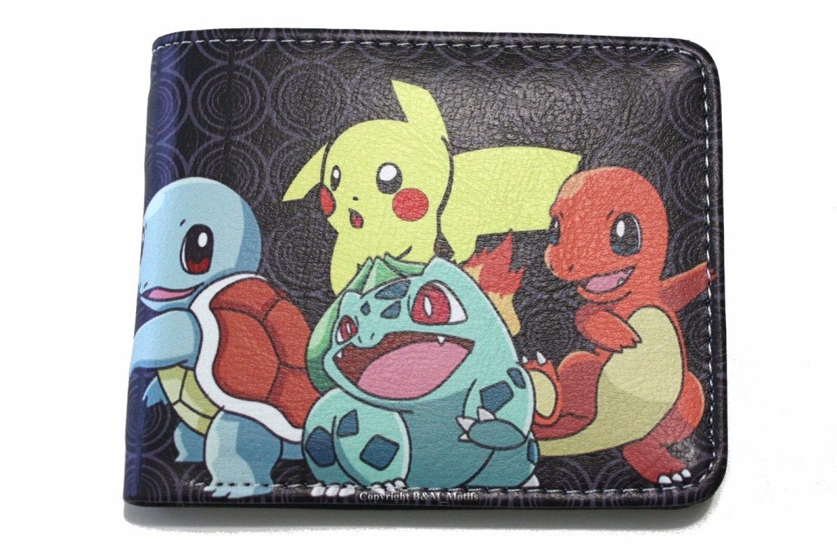 Pokemon GO Men Wallet Pikachu and Friends Nintendo Black Coins Cards Notes-#MWAL0494