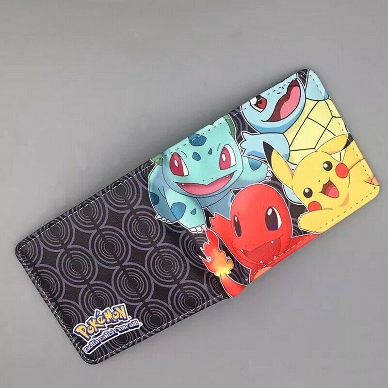 Pokemon Men Wallet Pikachu and Friends Nintendo Black Coins Cards Notes MWAL0505